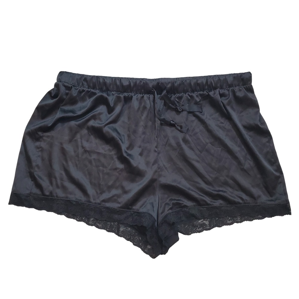 Torrid Sleep Black Satin Lace Trim Pajama Shorts Plus Size 3 3X Sexy